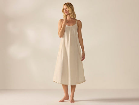 Women's Isla Organic Cotton Undyed w/ Hazel Rosehip Night Dress | Coyuchi at Fig Linens and Home
