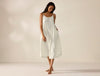Women's Isla Organic Cotton Undyed w/ Indigo Gray Night Dress | Coyuchi at Fig Linens and Home