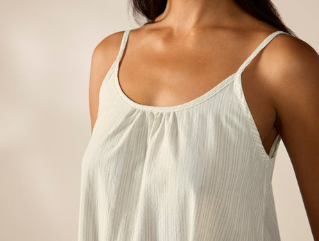 Women's Isla Organic Cotton Undyed w/ Indigo Gray Night Dress 3 | Coyuchi at Fig Linens and Home