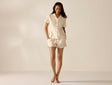 Women's Isla Organic Cotton Undyed w/ Hazel Rosehip Short Sleeve Pajama Set | Coyuchi at Fig Linens and Home