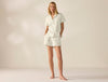 Women's Isla Organic Cotton Undyed w/ Indigo Gray Short Sleeve Pajama Set | Coyuchi at Fig Linens and Home