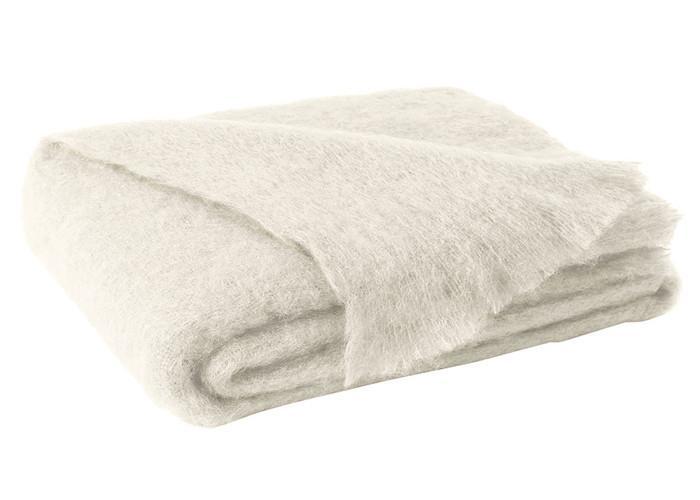 Lands Downunder Brushed Mohair Throw Cream by Lands Downunder - 51" W X 72" L Cream at FIG LINENS AND HOME - 1