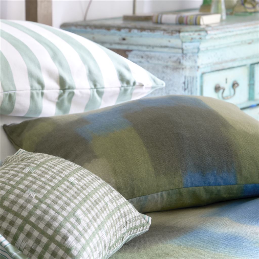Carres Ombres Moss Decorative Pillow - Designers Guild at Fig Linens and Home 36