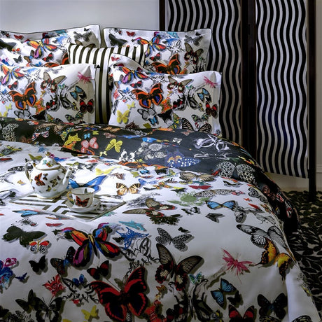 Christian Lacroix Butterfly Parade Opalin Bedding - Showing duvet Cover and reverse of duvet