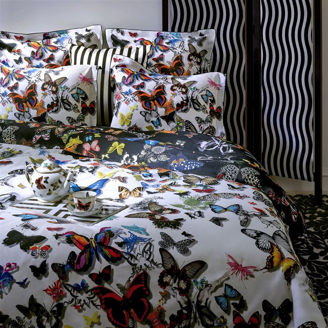 Christian Lacroix Butterfly Parade Opalin Bedding - Showing duvet Cover and reverse of duvet