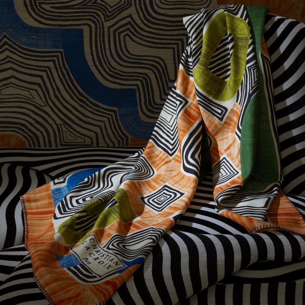 Christian Lacroix En Allant Aux Baux Cypres Merino Wool Throw at Fig Linens and Home - 4