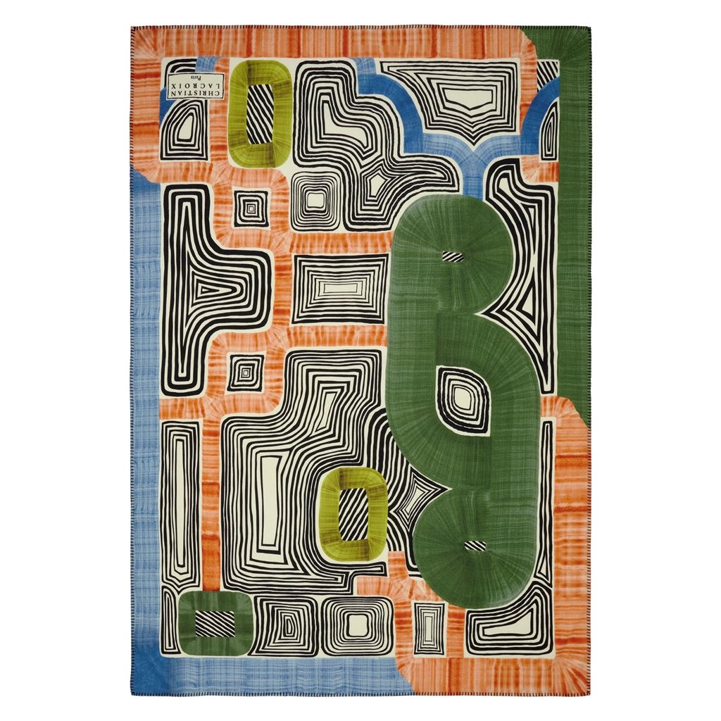 Christian Lacroix En Allant Aux Baux Cypres Merino Wool Throw at Fig Linens and Home - 3