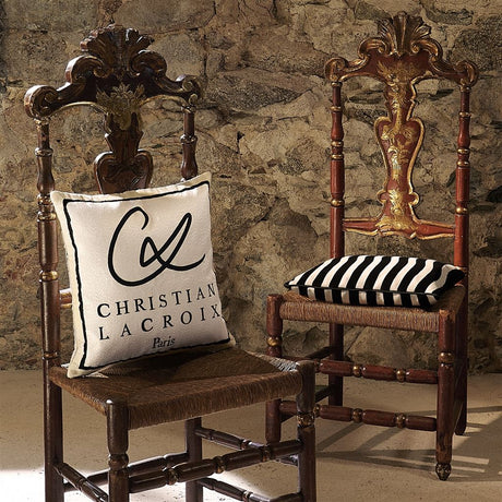 Christian Lacroix Roubine Taureau Decorative Pillow Decorative Pillow 12” x 16” Black and White at FIG LINENS AND HOME 2