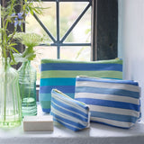 Conduit Stripe Cobalt Toiletry Bag - Designers Guild at Fig Linens and Home 132