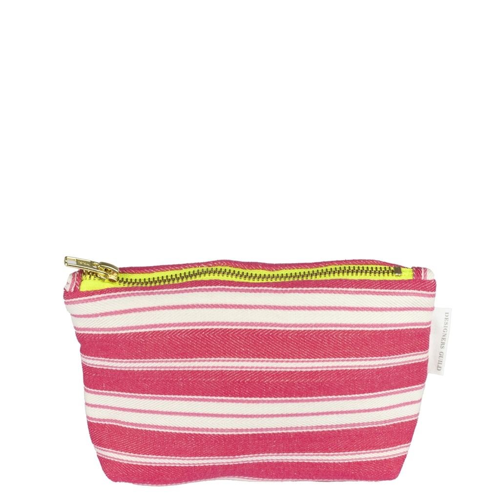 Conduit Stripe Fuchsia Toiletry Bag - Designers Guild at Fig Linens and Home 148