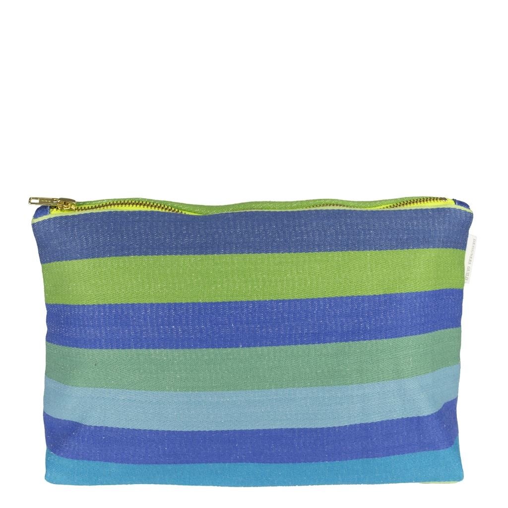 Cork Street Stripe Cobalt Large Toiletry Bag - Designers Guild at Fig Linens and Home 142