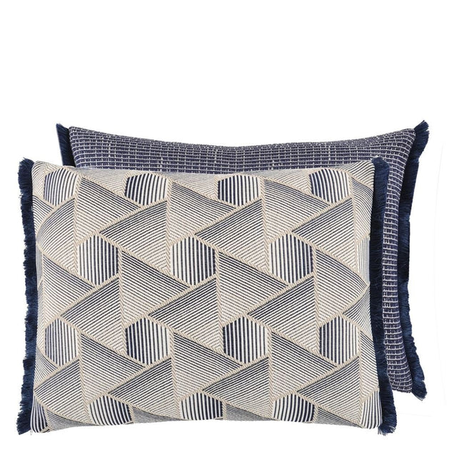 Delray Indigo Outdoor Pillow - Designers Guild at Fig Linens and Home 23