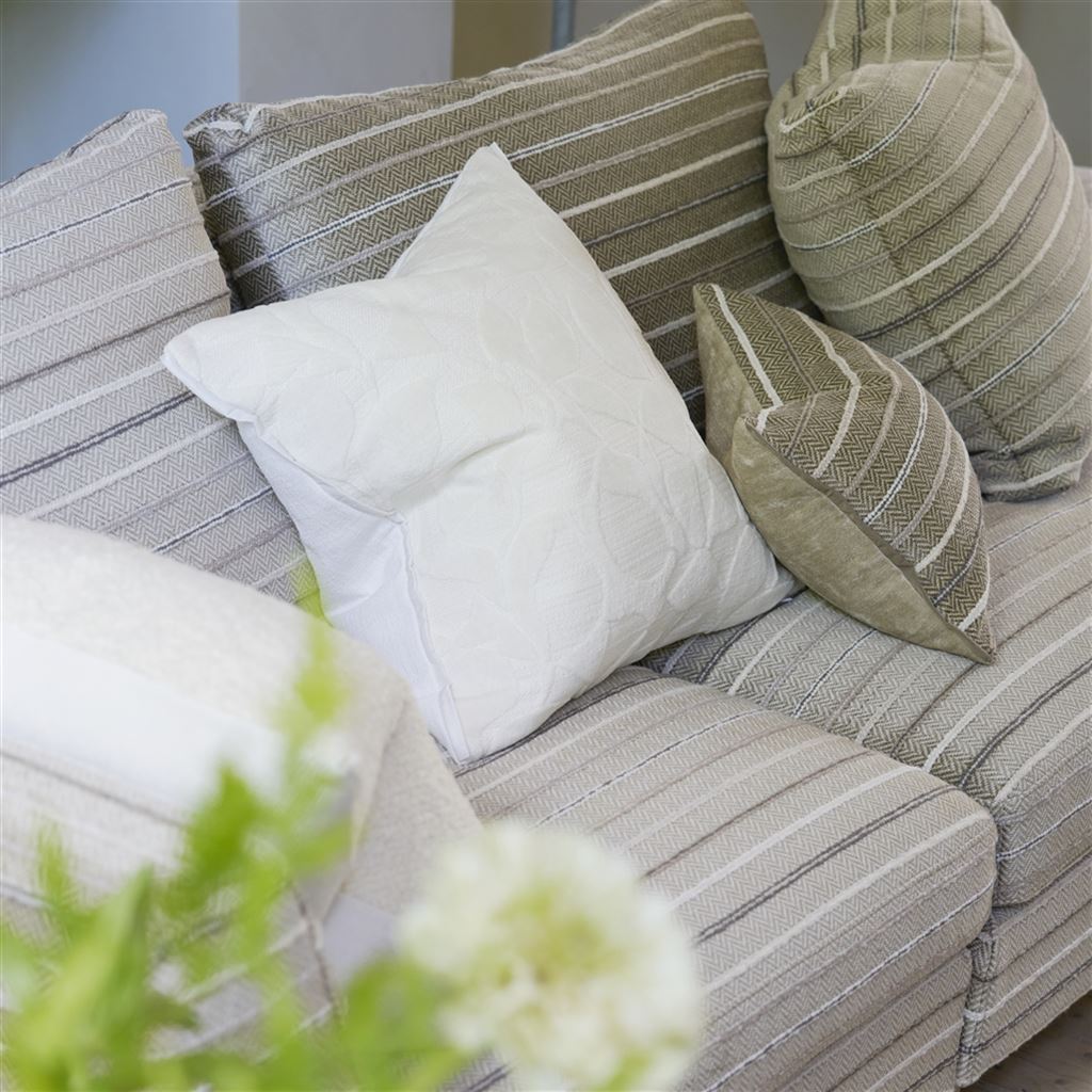 Designers Guild Celandine Chalk Decorative Pillow 20" x 20" Decorative Pillow Chalk at FIG LINENS AND HOME 3