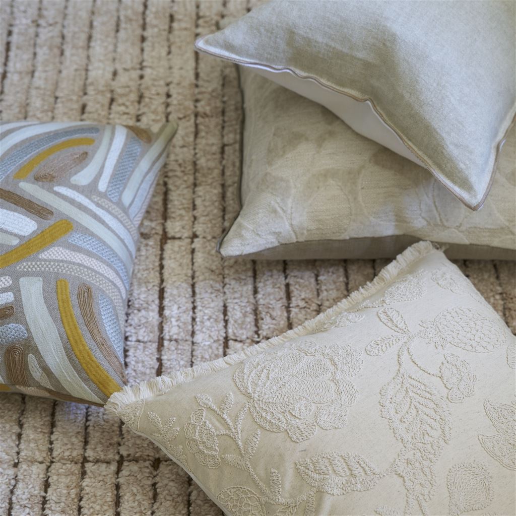 Designers Guild Daphne Chalk Decorative Pillow 20" x 20" Decorative Pillow Chalk at FIG LINENS AND HOME 3