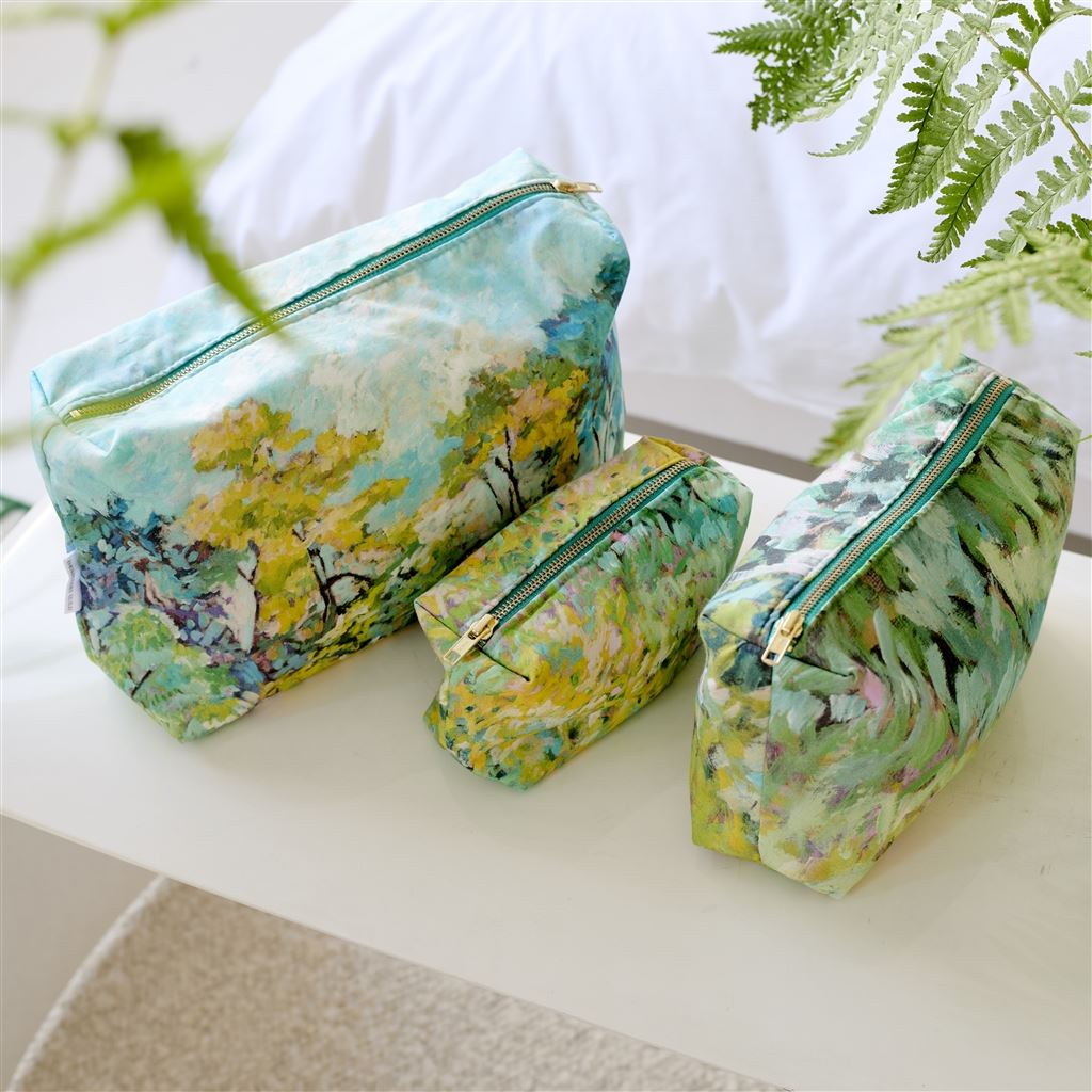 Designers Guild Foret Impressionniste Celadon Large Toiletry Bag