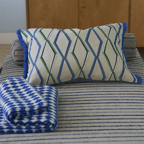 Designers Guild Trevenna Cobalt Decorative Pillow 18" x 24" Decorative Pillow Cobalt at FIG LINENS AND HOME 2
