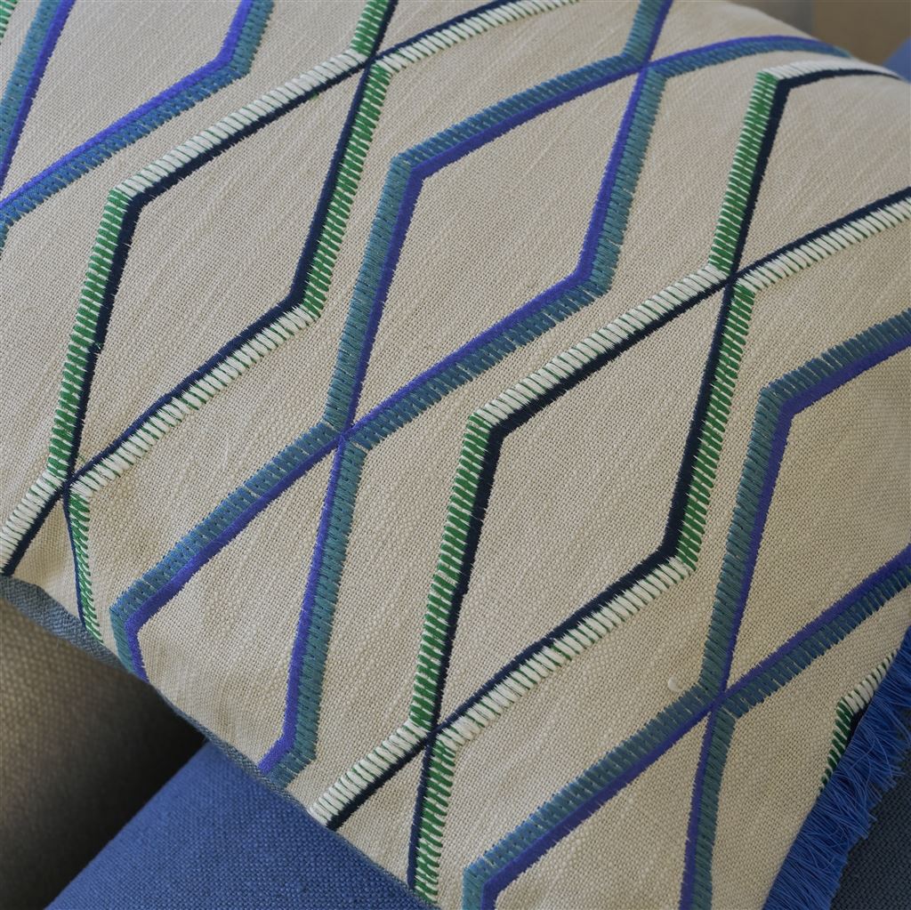 Designers Guild Trevenna Cobalt Decorative Pillow 18" x 24" Decorative Pillow Cobalt at FIG LINENS AND HOME 3