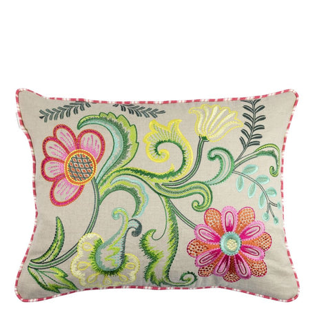 Embroidered Osier Damasse Fuchsia Decorative Pillow - Designers Guild at Fig Linens and Home 83