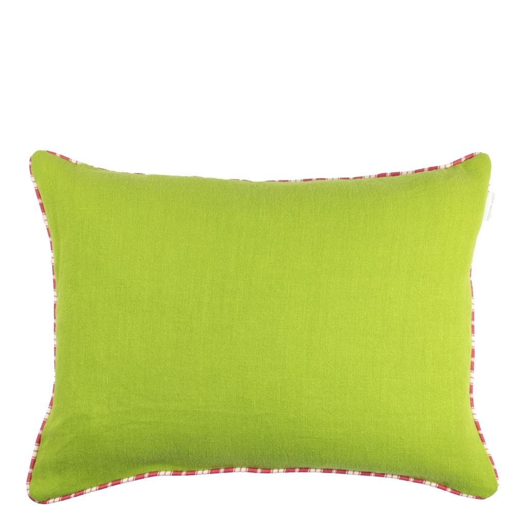 Embroidered Osier Damasse Fuchsia Decorative Pillow - Designers Guild at Fig Linens and Home 84