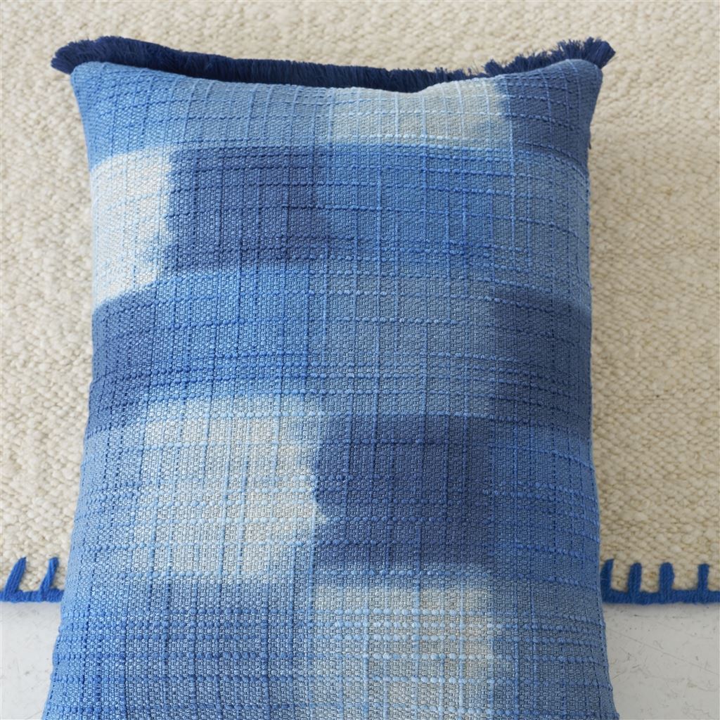 Harlyn Bay Indigo Decorative Pillow - Designers Guild at Fig Linens and Home 47