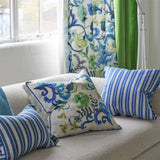 Osier Damasse Cobalt Decorative Pillow - Designers Guild at Fig Linens and Home 91