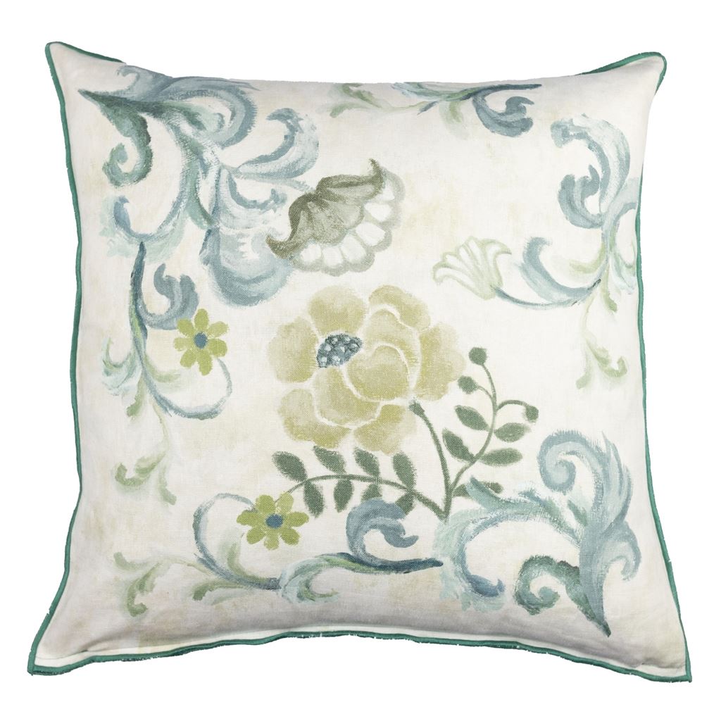 Osier Damasse Eau de Nil Decorative Pillow - Designers Guild at Fig Linens and Home 103