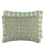 Toile Vichy Emerald Decorative Pillow - Designers Guild at Fig Linens and Home 60