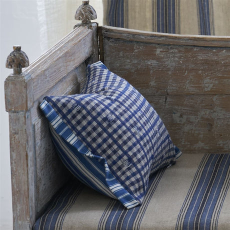 Toile Vichy Indigo Decorative Pillow - Designers Guild at Fig Linens and Home 71