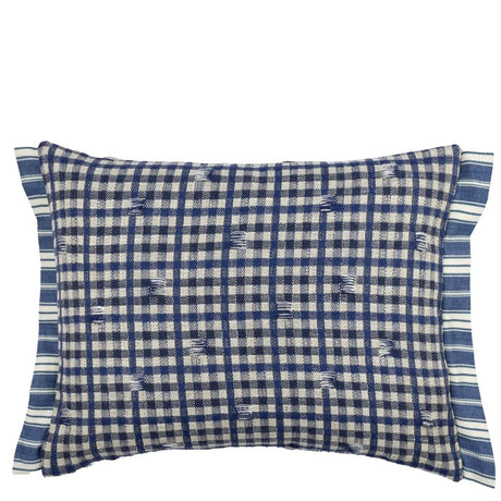 Toile Vichy Indigo Decorative Pillow - Designers Guild at Fig Linens and Home 73