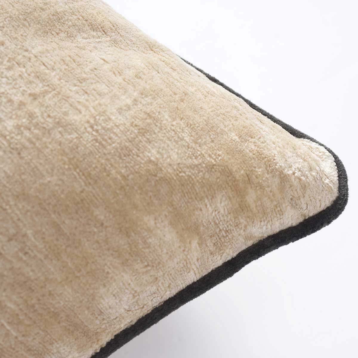 Fig Linens - Boromee Greige Decorative Pillow by Iosis - Piped edges