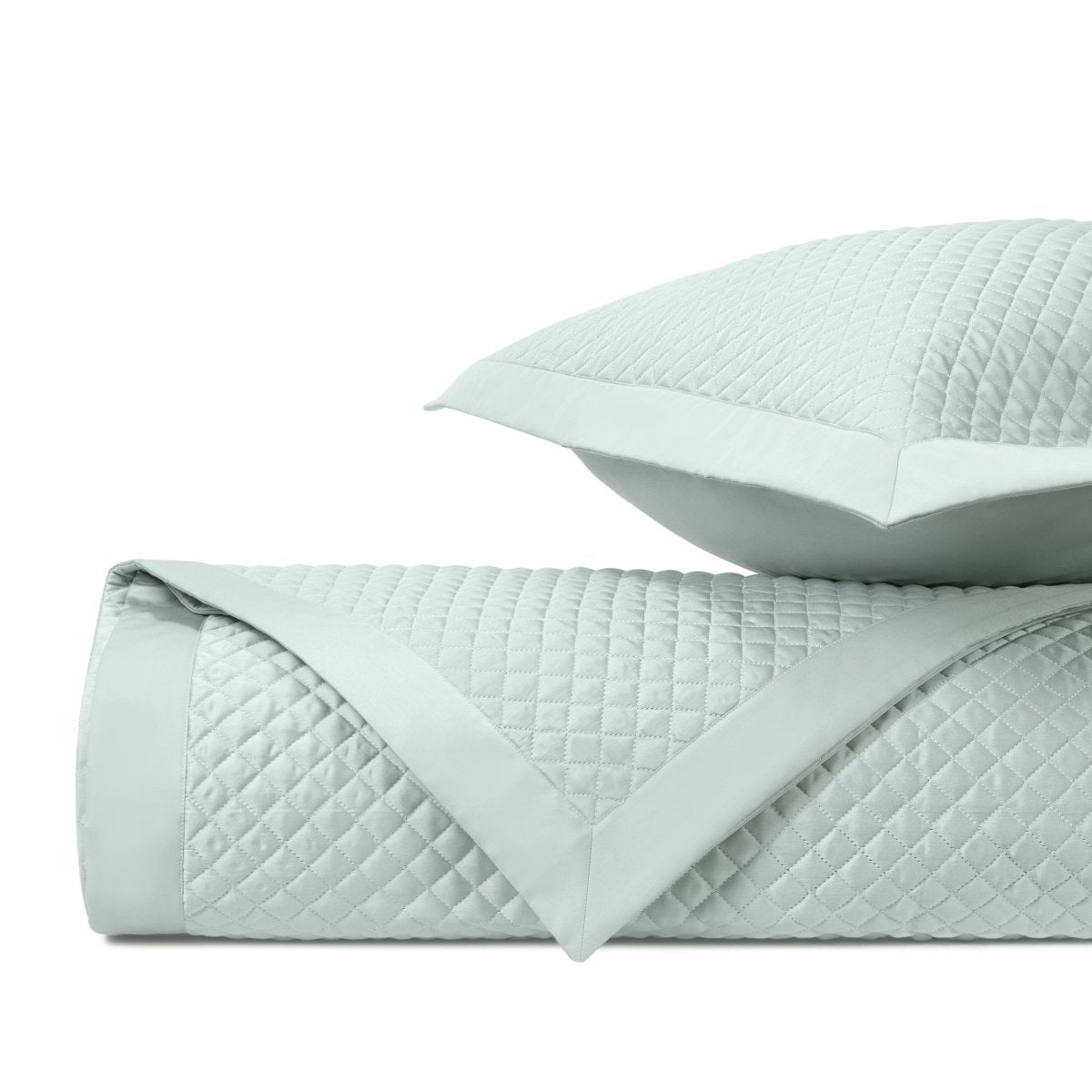 DIAMOND Quilted Coverlet in Eucalipto by Home Treasures at Fig Linens and Home