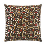 Centric Pillow in Mink - front view, geometric red design by D.V. KAP Home