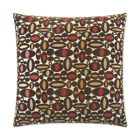 Centric Pillow in Mink - front view, geometric red design by D.V. KAP Home