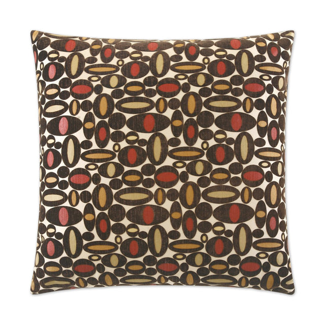 Centric Pillow in Mink - front view, geometric red design by D.V. KAP Home