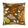 Charisma Pillow in Brown - front view, intricate floral design in warm brown tones by D.V. KAP Home
