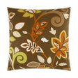 Charisma Pillow in Brown - front view, intricate floral design in warm brown tones by D.V. KAP Home
