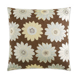 Daisy May Pillow in Aqua - front view, floral turquoise and teal daisy design by D.V. KAP Home