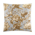 Dennehy Pillow in Aqua - front view, traditional floral linen design in aqua by D.V. KAP Home