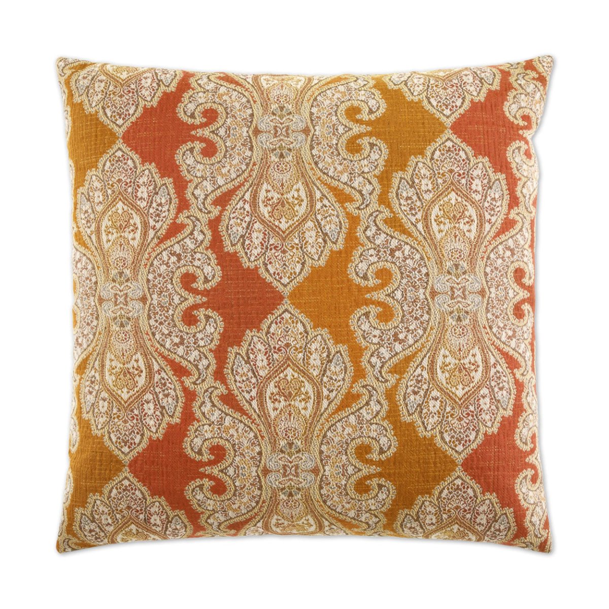 Derrington Pillow in Punch - front view, coral and orange global pattern by D.V. KAP Home