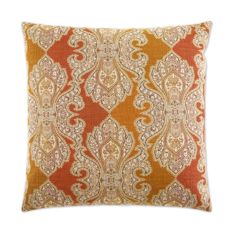 Derrington Pillow in Punch - front view, coral and orange global pattern by D.V. KAP Home