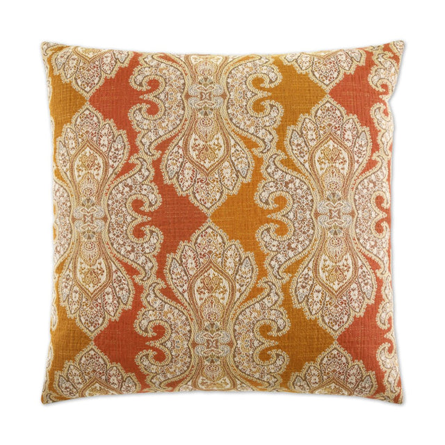 Derrington Pillow in Punch - front view, coral and orange global pattern by D.V. KAP Home