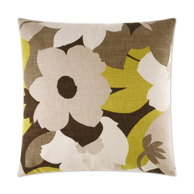 Esprit Pillow in Oasis - front view, floral green design by D.V. KAP Home
