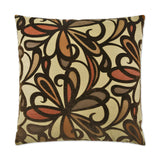Fanfare Pillow in Burgundy - front view, floral design by D.V. KAP Home