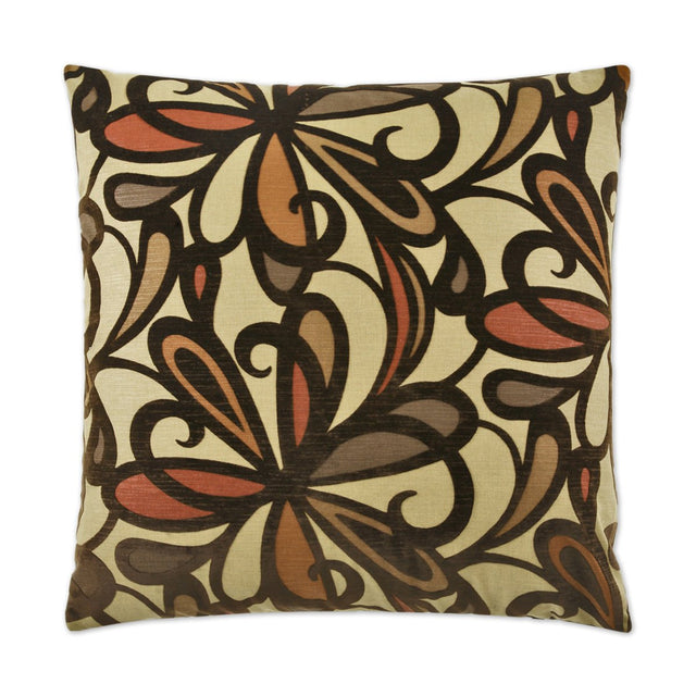 Fanfare Pillow in Burgundy - front view, floral design by D.V. KAP Home