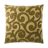 Key Pillow in Olive - front view, traditional olive green design by D.V. KAP Home