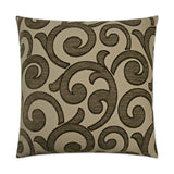 Key Pillow in Taupe - front view, traditional tan and taupe design by D.V. KAP Home