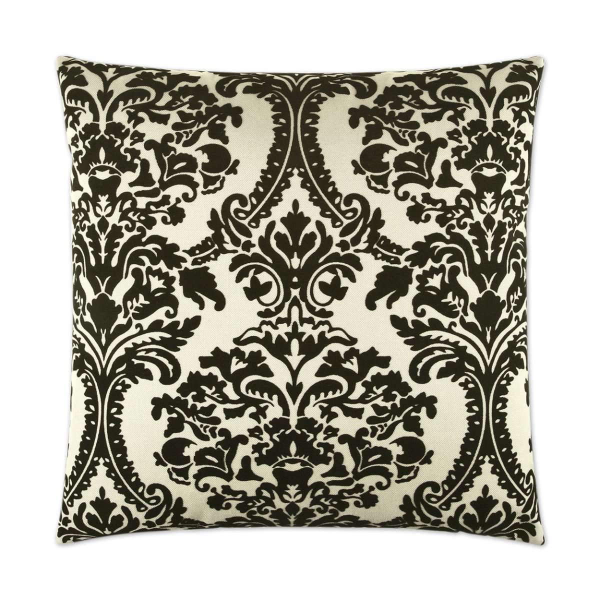 Linetta Pillow in White/Black - front view, traditional black and white pattern by D.V. KAP Home