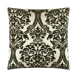 Linetta Pillow in White/Black - front view, traditional black and white pattern by D.V. KAP Home