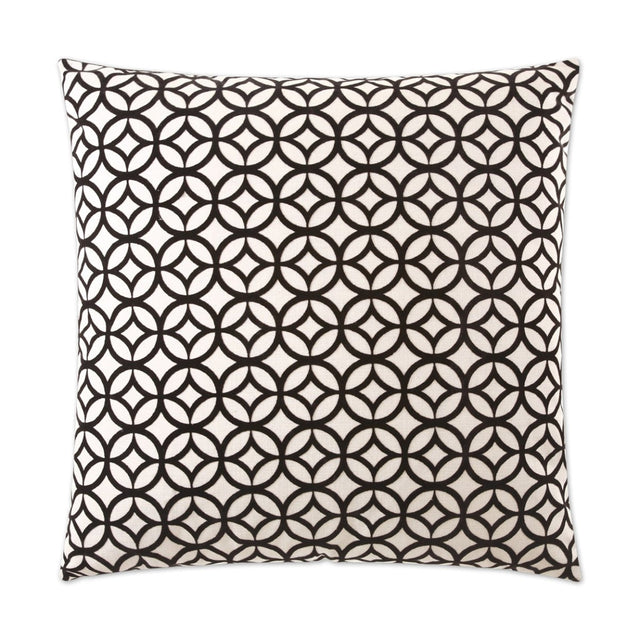 Prisim Pillow in Black - front view, geometric black and white pattern by D.V. KAP Home
