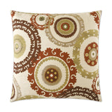 Taraz Pillow in Teak - front view, global-inspired design in rich brown teak tones by D.V. KAP Home